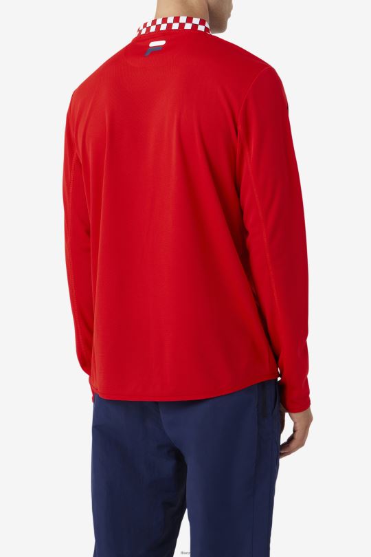 fila bevans park tričko s dlouhým rukávem červené 0668L325 Červené FILA