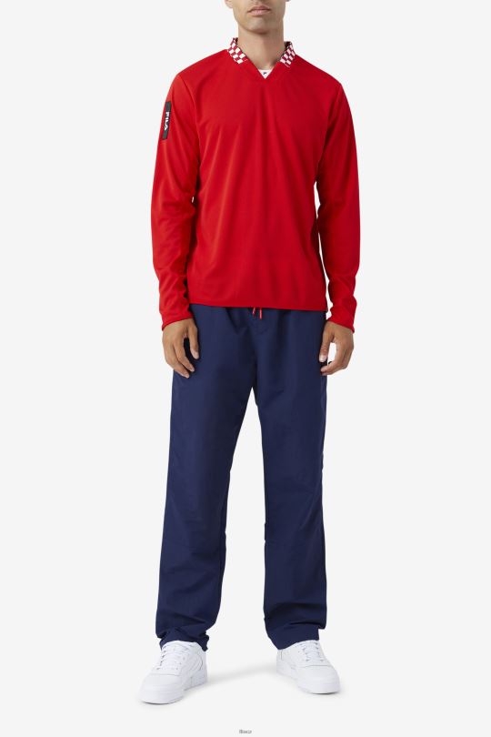 fila bevans park tričko s dlouhým rukávem červené 0668L325 Červené FILA