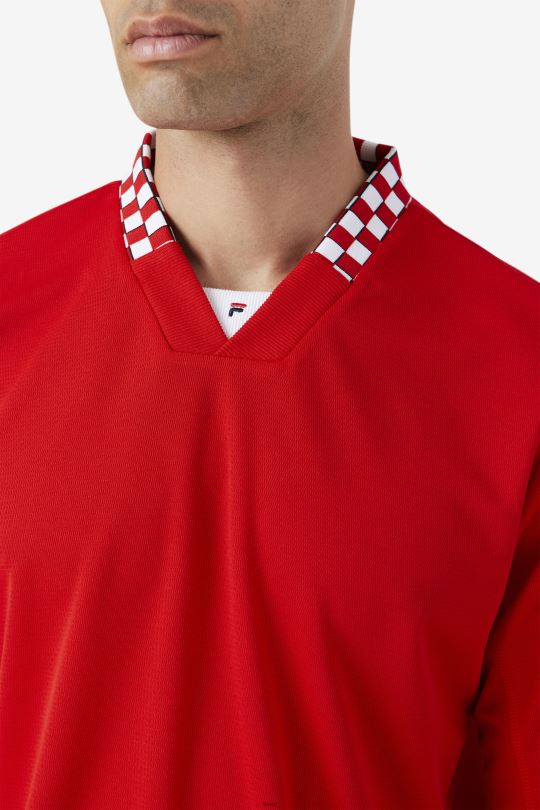 fila bevans park tričko s dlouhým rukávem červené 0668L325 Červené FILA