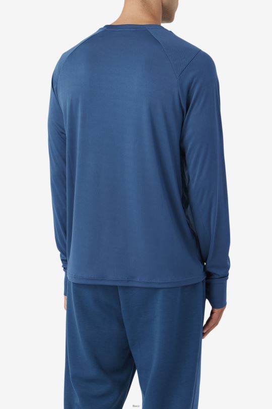 fila jazam dlouhý rukáv crew majolika modrá/černá 0668L247 majolika modrá/černá FILA