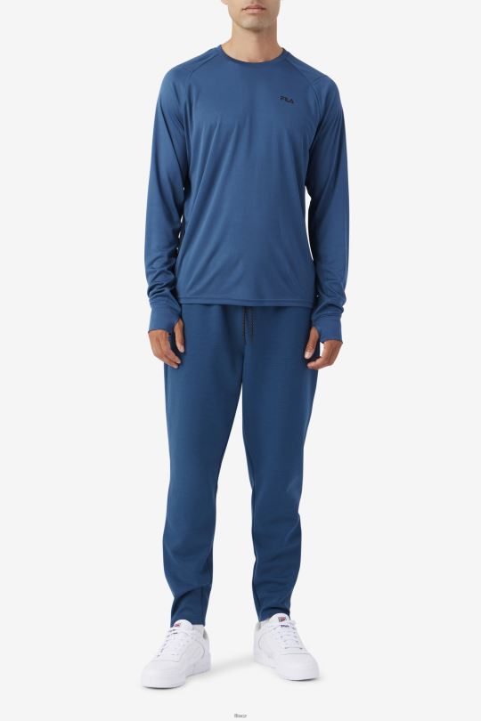 fila jazam dlouhý rukáv crew majolika modrá/černá 0668L247 majolika modrá/černá FILA