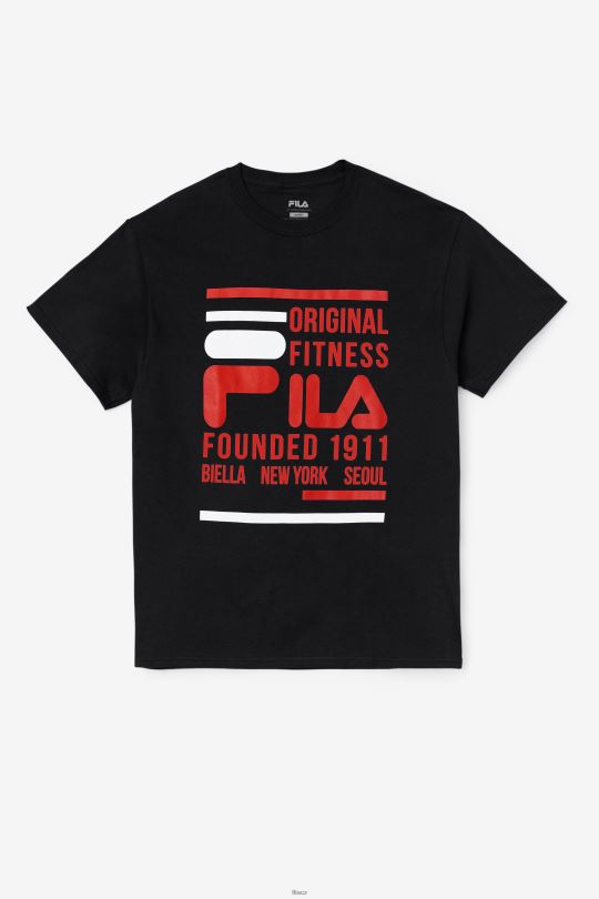 fila originální fitness tričko černá/červená/bílá 0668L349 černá/červená/bílá FILA