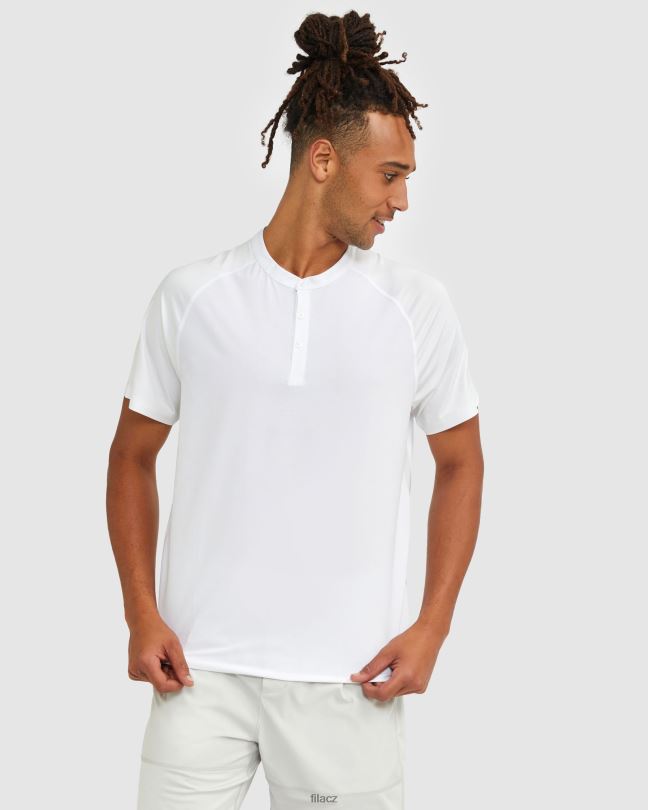 fila pánské tričko henley s vysokým výstřihem bílé 0668L2527 bílý FILA