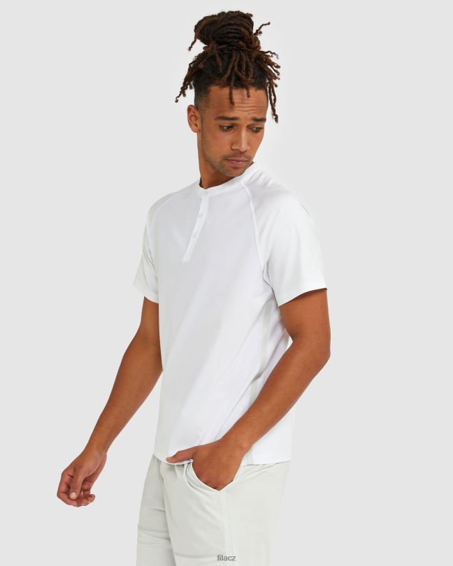 fila pánské tričko henley s vysokým výstřihem bílé 0668L2527 bílý FILA