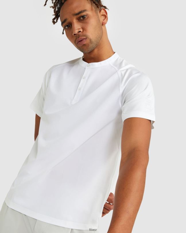 fila pánské tričko henley s vysokým výstřihem bílé 0668L2527 bílý FILA