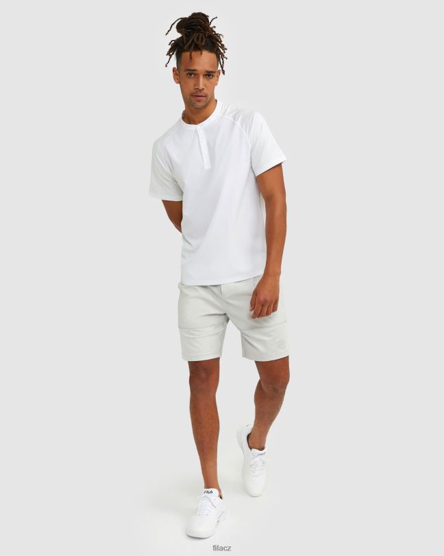 fila pánské tričko henley s vysokým výstřihem bílé 0668L2527 bílý FILA
