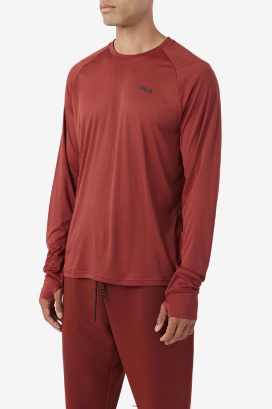 fila russet brown/black jazam long sleeve crew 0668L244 červenohnědá/černá FILA