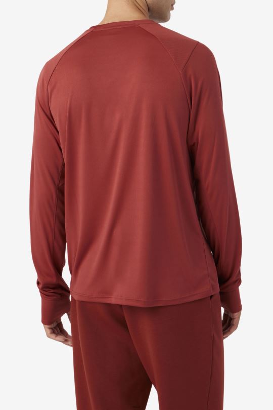 fila russet brown/black jazam long sleeve crew 0668L244 červenohnědá/černá FILA