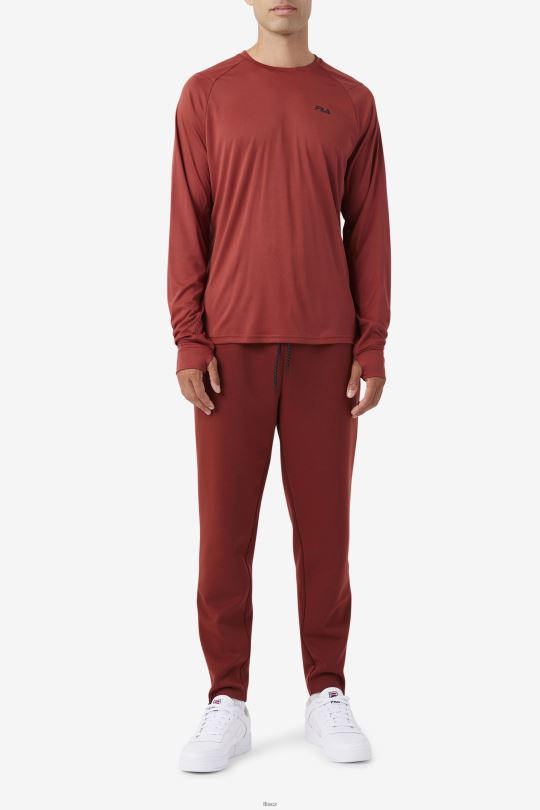 fila russet brown/black jazam long sleeve crew 0668L244 červenohnědá/černá FILA