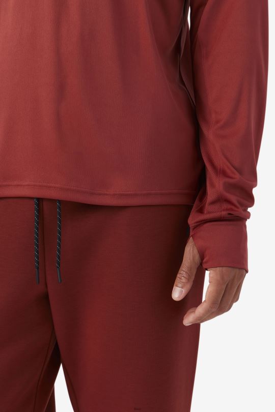 fila russet brown/black jazam long sleeve crew 0668L244 červenohnědá/černá FILA