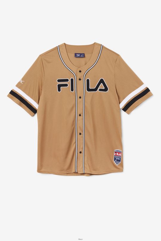 fila tabákový hnědý/černý/bílý 2pac baseballový dres 0668L214 tabákově hnědá/černá/bílá FILA