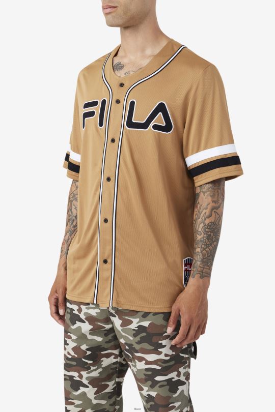 fila tabákový hnědý/černý/bílý 2pac baseballový dres 0668L214 tabákově hnědá/černá/bílá FILA