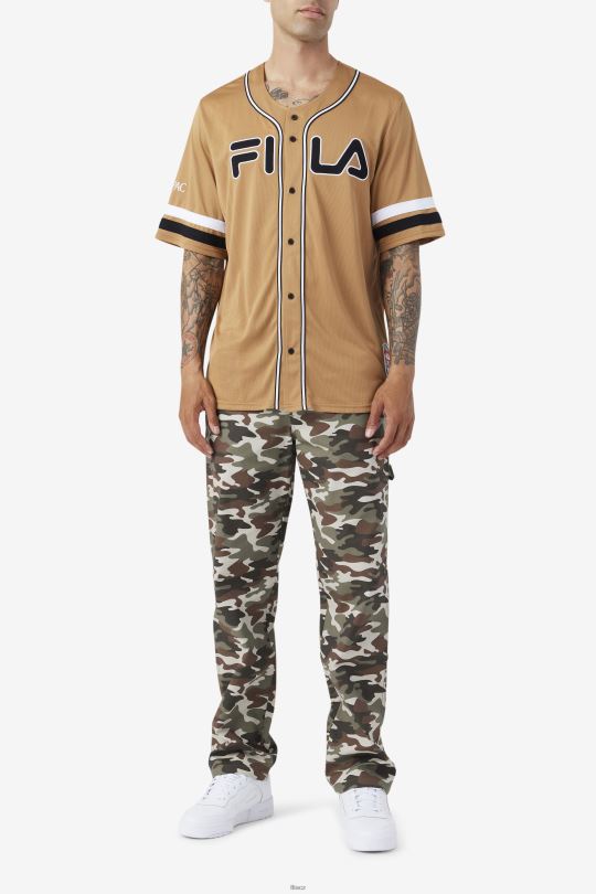 fila tabákový hnědý/černý/bílý 2pac baseballový dres 0668L214 tabákově hnědá/černá/bílá FILA