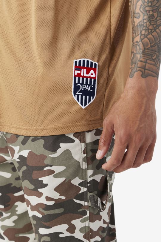 fila tabákový hnědý/černý/bílý 2pac baseballový dres 0668L214 tabákově hnědá/černá/bílá FILA