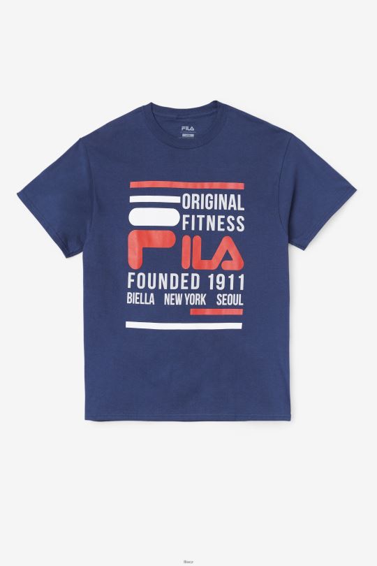 originální fitness tričko námořnická/červená/bílá fila 0668L353 námořnická/červená/bílá FILA