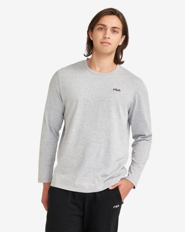 pánské basic l/s tričko fila stříbrná marle 0668L2552 stříbrný marle FILA