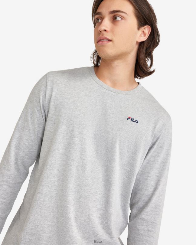 pánské basic l/s tričko fila stříbrná marle 0668L2552 stříbrný marle FILA