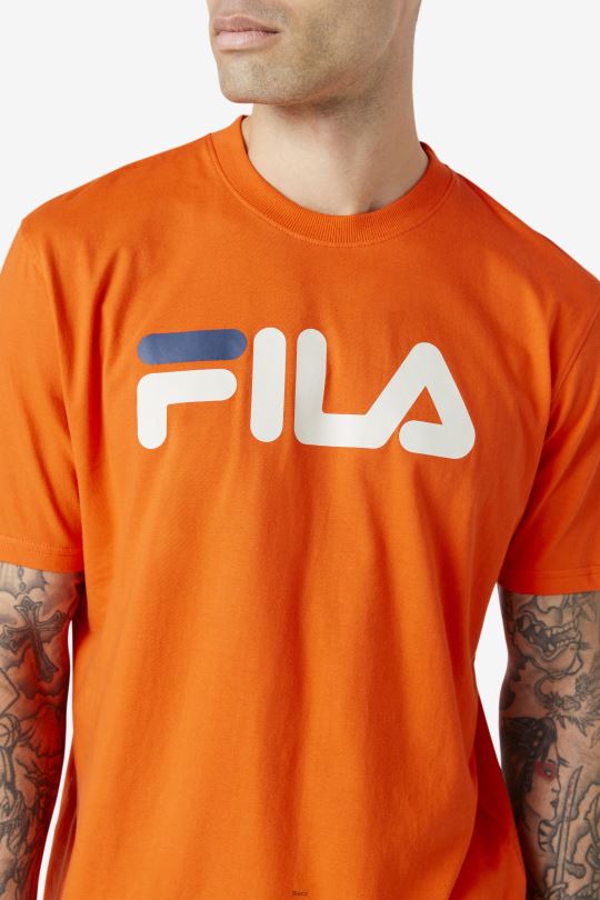 pánské tričko orel cherry tomato/stone/navy fila 0668L329 cherry rajčátka/peck/navy FILA