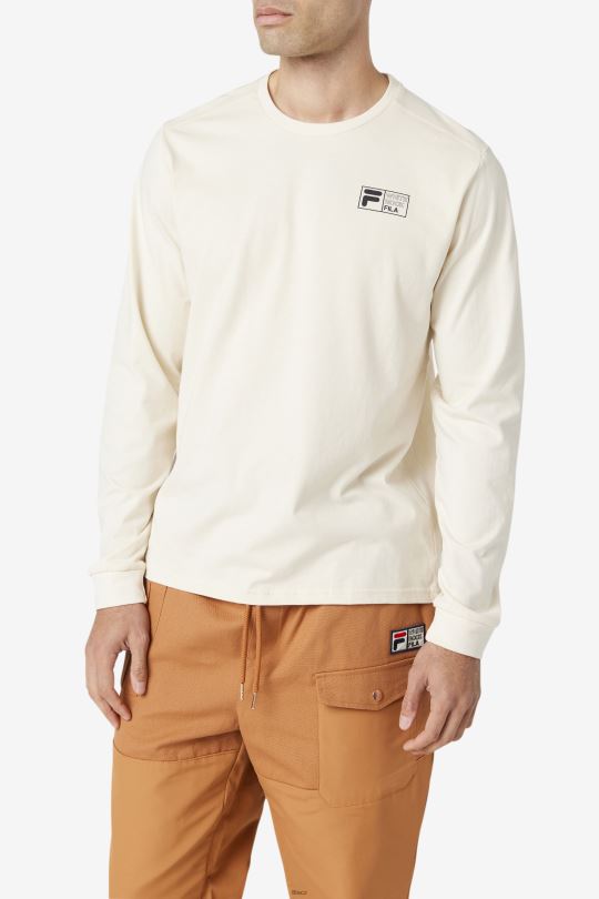 slaněné tričko s dlouhým rukávem fila bílé 0668L248 bílý FILA