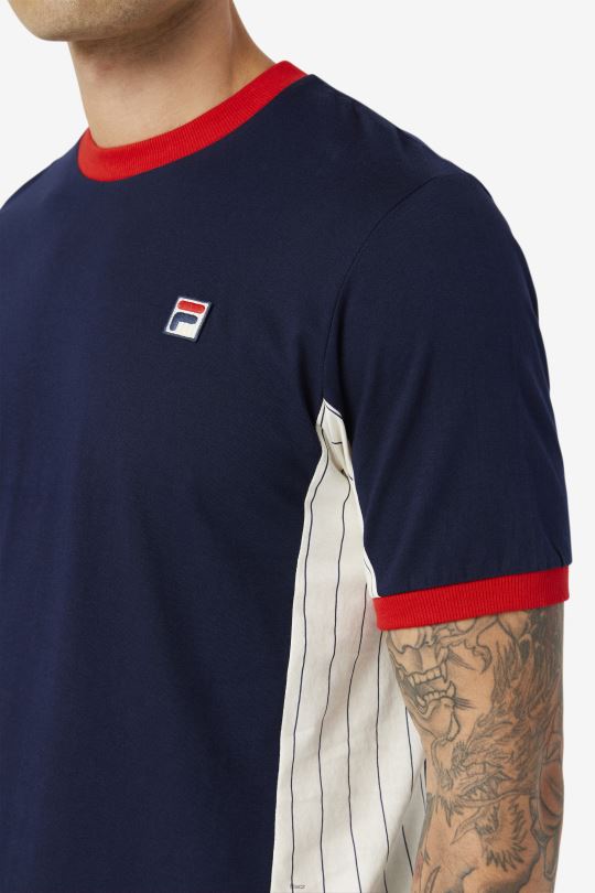 výstražné tričko peacoat/bílá/červená fila 0668L251 peacoat/bílá/červená FILA