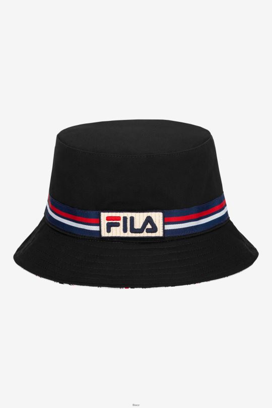 Fila černý oboustranný kýblový klobouk 0668L988 Černá FILA
