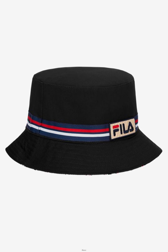 Fila černý oboustranný kýblový klobouk 0668L988 Černá FILA