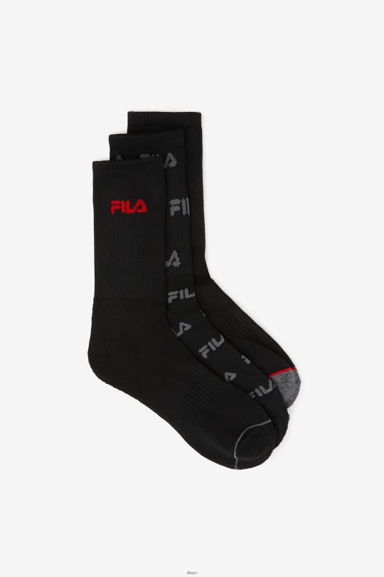 Fila dětské crew ponožka 6-balení černá 0668L1057 Černá FILA