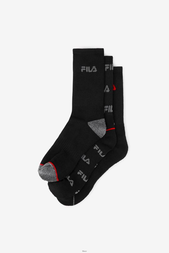 Fila dětské crew ponožka 6-balení černá 0668L1057 Černá FILA
