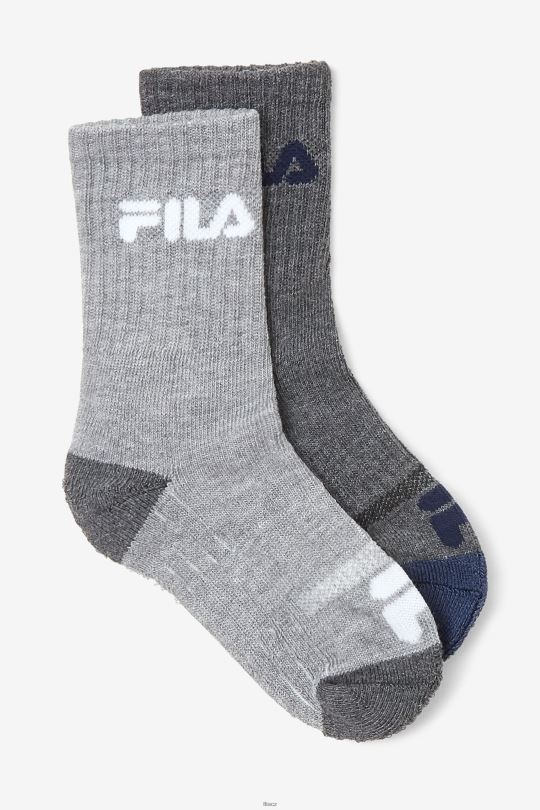 Fila grey dětská polstrovaná dětská ponožka po 6 kusech 0668L1072 šedá multi FILA
