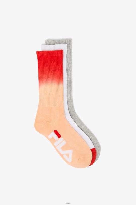 dámské dip dye crew ponožka 3-balení broskvová fila 0668L1013 broskev FILA