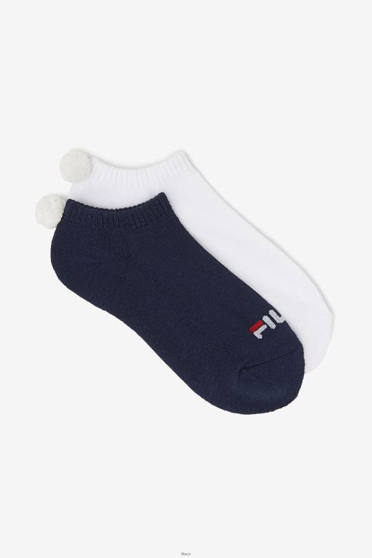 dámské tenisové pom pom ponožky 2-balení fila navy 0668L1082 námořnictvo FILA