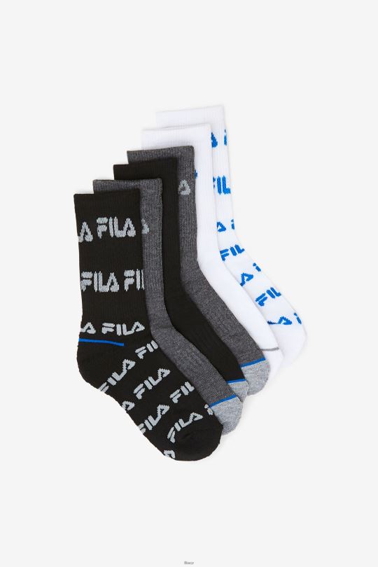dětská crew ponožka 6-balení fila černá multi 0668L1058 černá multi FILA