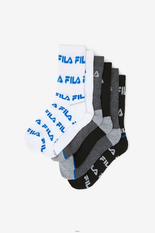 dětská crew ponožka 6-balení fila černá multi 0668L1058 černá multi FILA