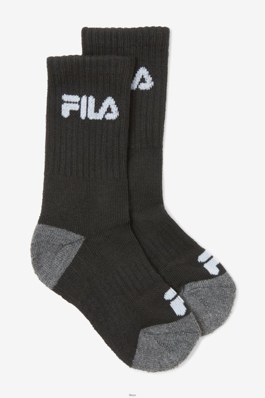 černé fila dětské polstrované ponožky 6-pack 0668L1071 Černá FILA