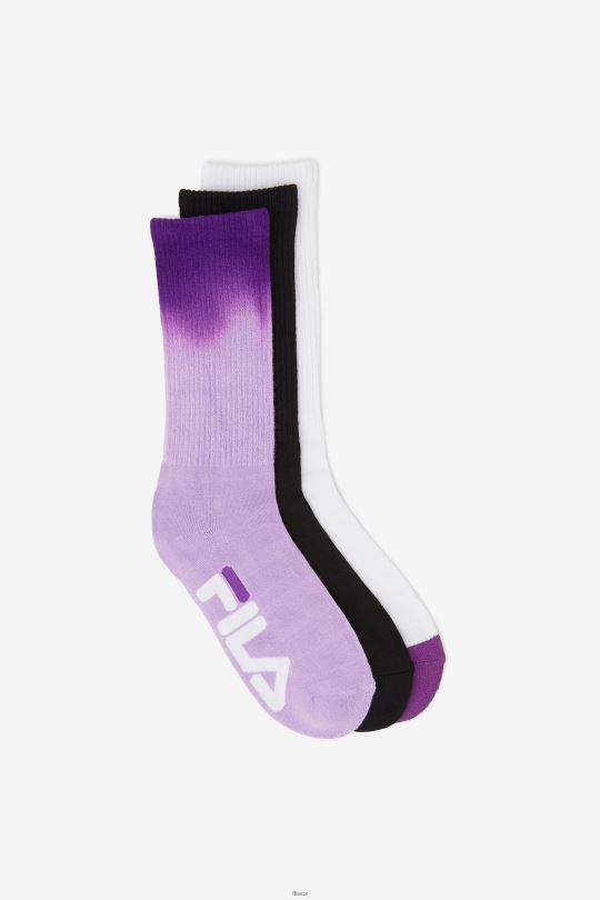 fialová dámská dip dye crew ponožka 3-balení fila 0668L1014 nachový FILA