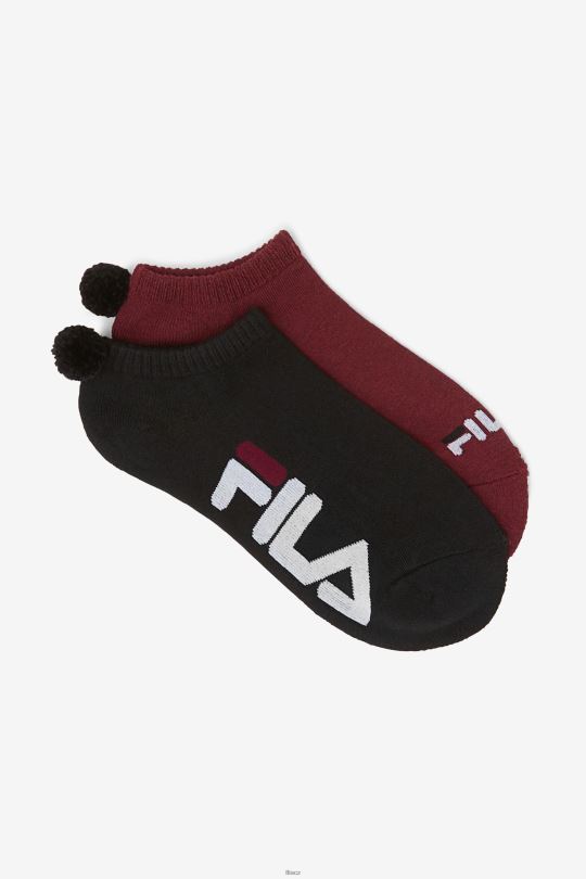 fila dámská tenisová pom pom ponožka 2-balení tmavě červená 0668L1081 tmavě červená FILA