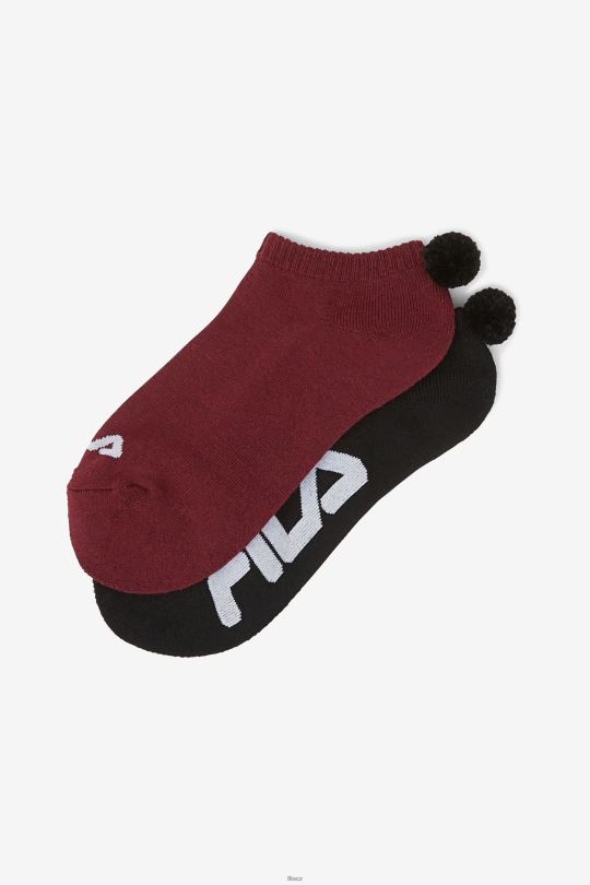 fila dámská tenisová pom pom ponožka 2-balení tmavě červená 0668L1081 tmavě červená FILA