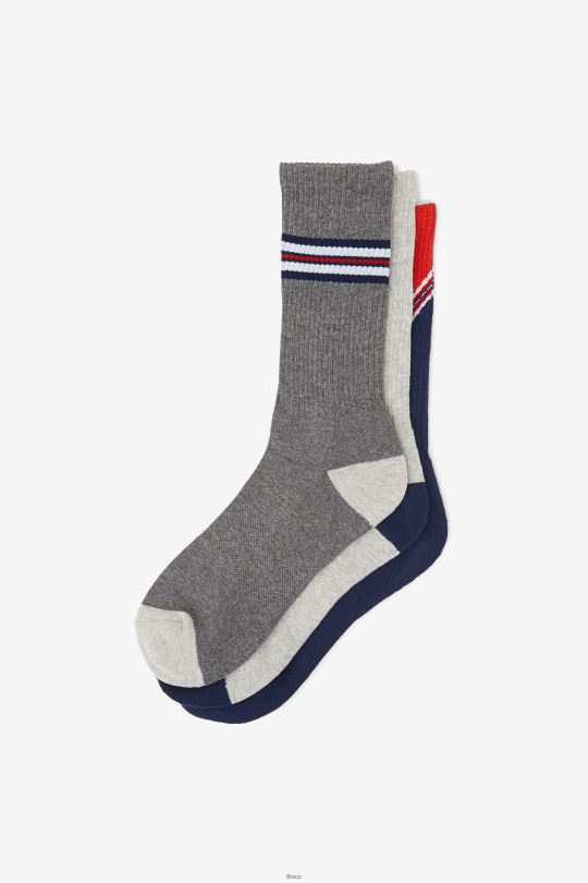 fila pánská chevron crew ponožka 3-balení námořnická 0668L1015 námořnictvo FILA