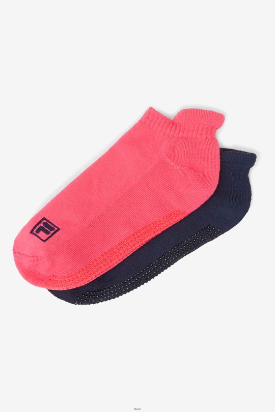 žvýkačková růžová dámská no show grip ponožka 2-balení fila 0668L1086 žvýkačka růžová FILA