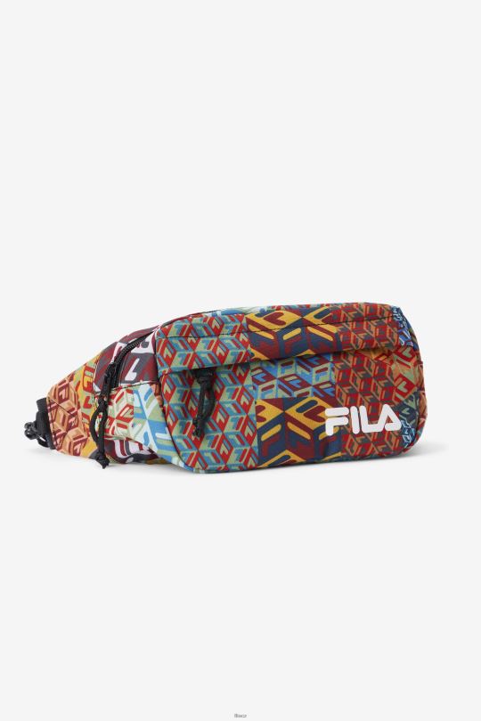 fila ocean/yellow/white jorina patch print fanny pack 0668L958 oceán/žlutá/bílá FILA