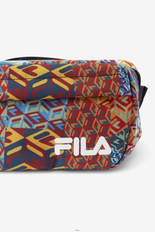 fila ocean/yellow/white jorina patch print fanny pack 0668L958 oceán/žlutá/bílá FILA