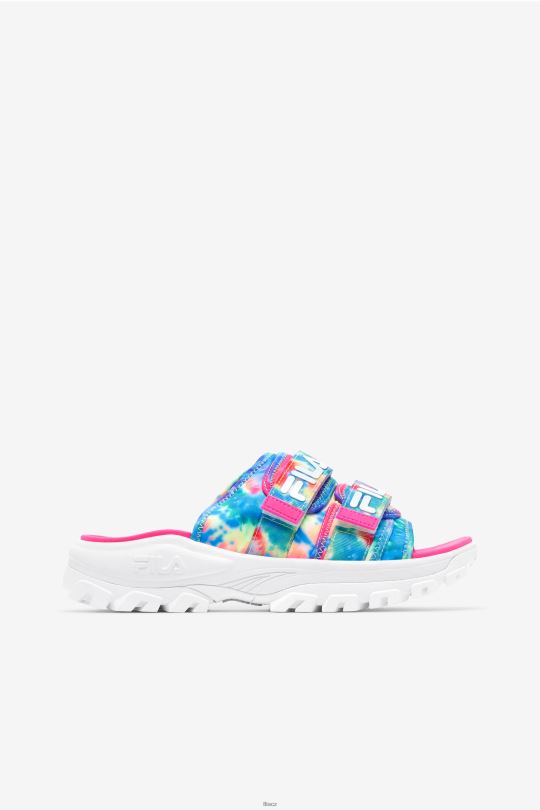 multi/white/pink glo dámská kravata dye outdoor slide fila 0668L1356 multi/bílá/růžová glo FILA