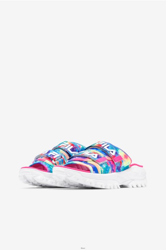 multi/white/pink glo dámská kravata dye outdoor slide fila 0668L1356 multi/bílá/růžová glo FILA