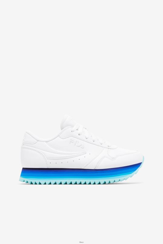 bílá/námořnická/arubská modrá dámská orbit stripe fila 0668L1296 bílá/námořnická/arubská modrá FILA
