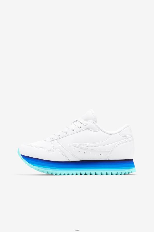 bílá/námořnická/arubská modrá dámská orbit stripe fila 0668L1296 bílá/námořnická/arubská modrá FILA