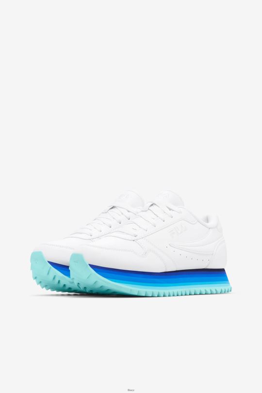 bílá/námořnická/arubská modrá dámská orbit stripe fila 0668L1296 bílá/námořnická/arubská modrá FILA