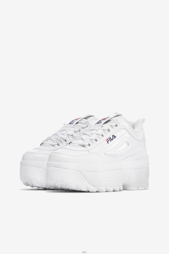 bílá/námořnická/červená dámský disruptor 2 klínová patentní fila 0668L1140 bílá/námořnická/červená FILA
