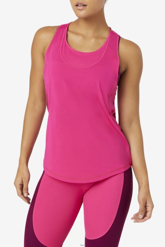 Fila brtpink uplift s texturou racerback tílko 0668L1882 brtpink FILA
