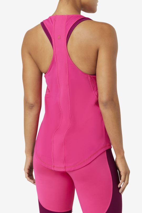 Fila brtpink uplift s texturou racerback tílko 0668L1882 brtpink FILA