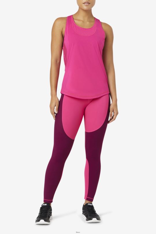 Fila brtpink uplift s texturou racerback tílko 0668L1882 brtpink FILA